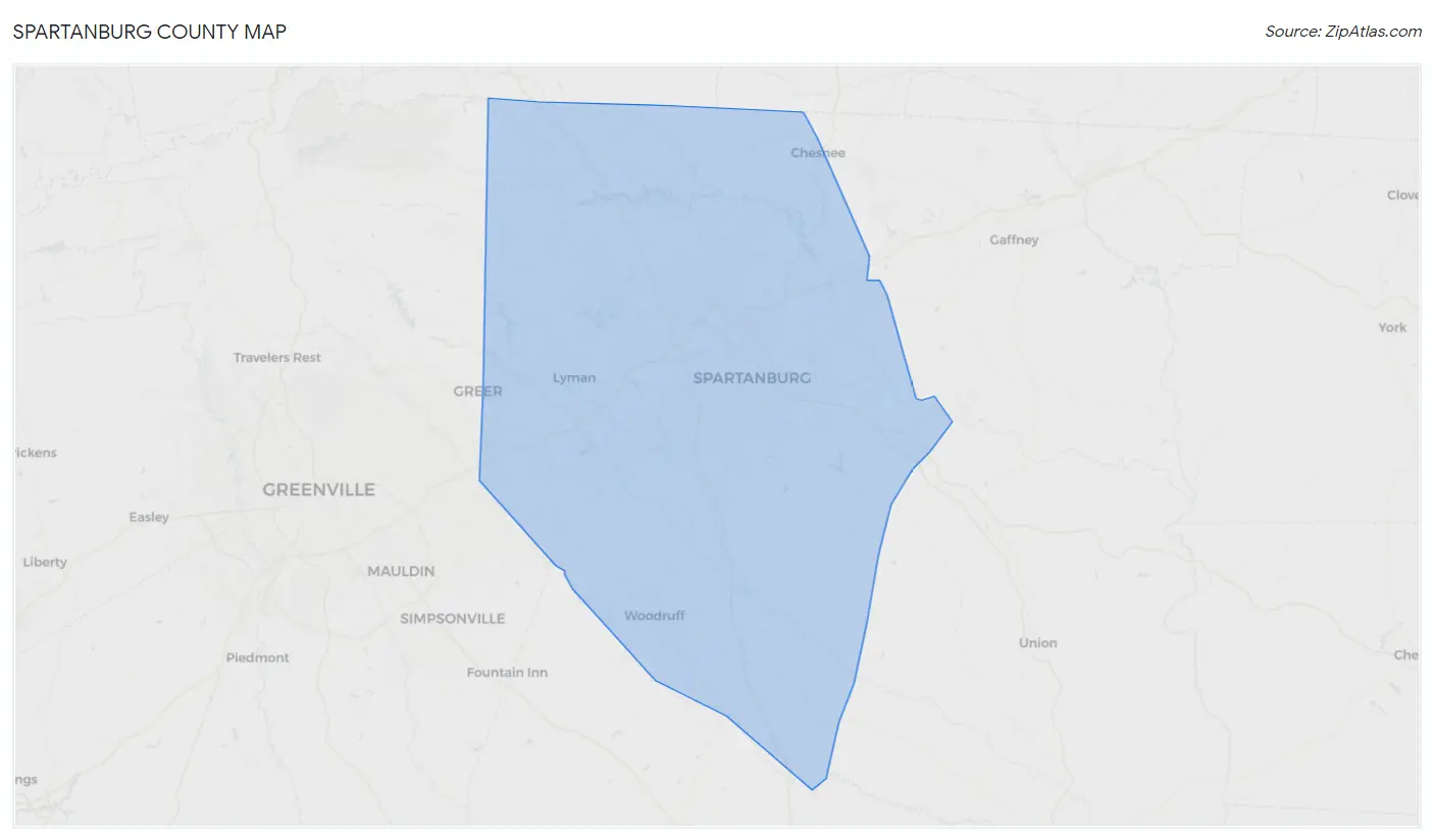 Spartanburg County Map
