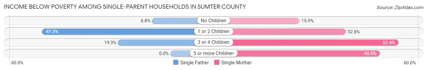 Income Below Poverty Among Single-Parent Households in Sumter County