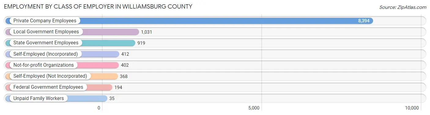Employment by Class of Employer in Williamsburg County