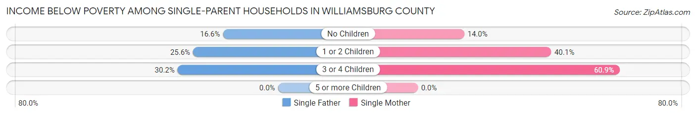 Income Below Poverty Among Single-Parent Households in Williamsburg County