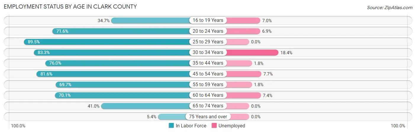 Employment Status by Age in Clark County