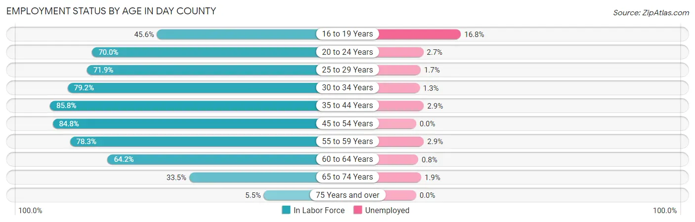 Employment Status by Age in Day County