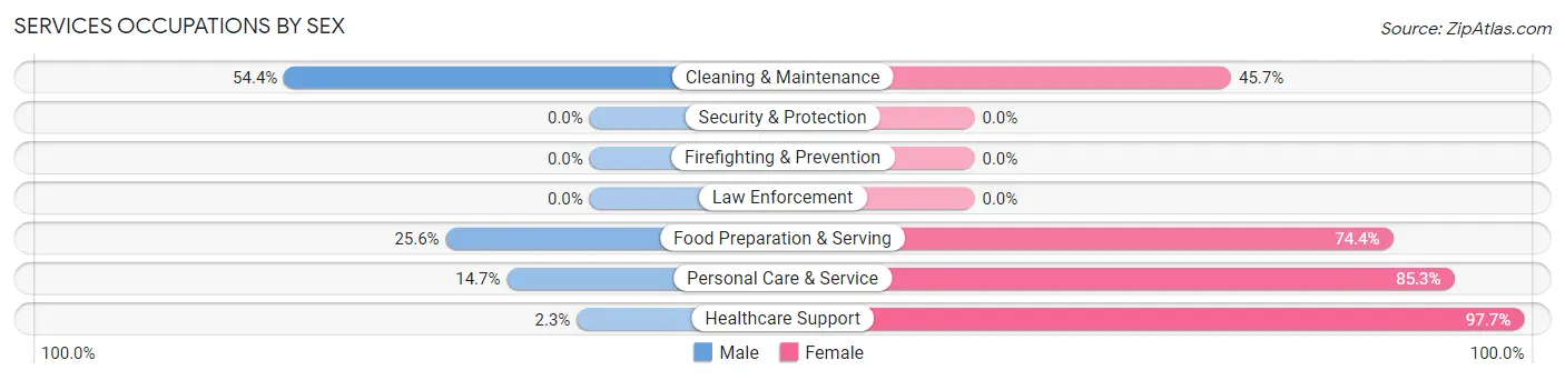 Services Occupations by Sex in Day County