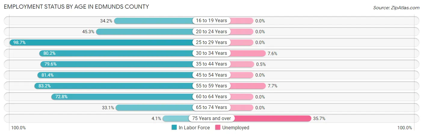 Employment Status by Age in Edmunds County