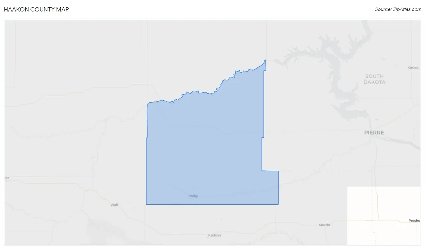 Haakon County Map