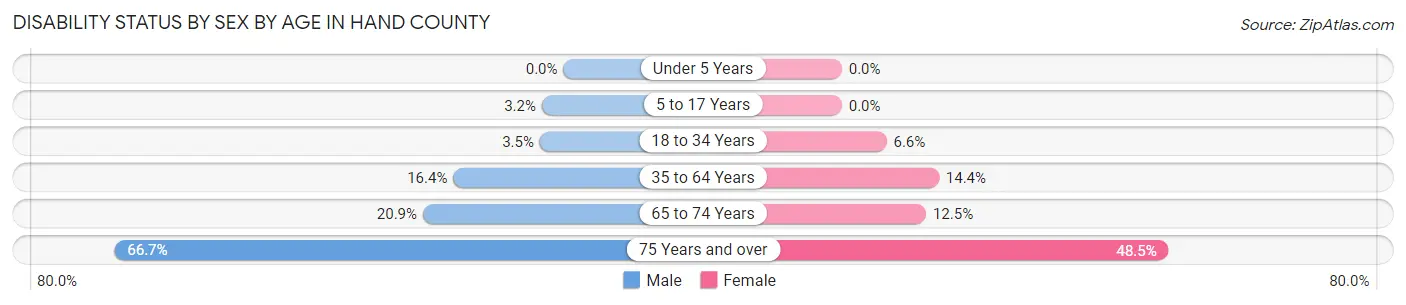 Disability Status by Sex by Age in Hand County