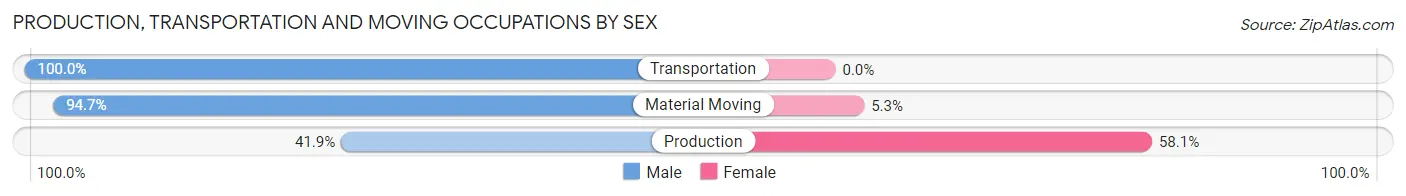 Production, Transportation and Moving Occupations by Sex in Hand County