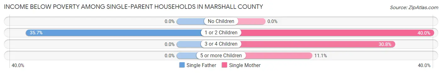 Income Below Poverty Among Single-Parent Households in Marshall County