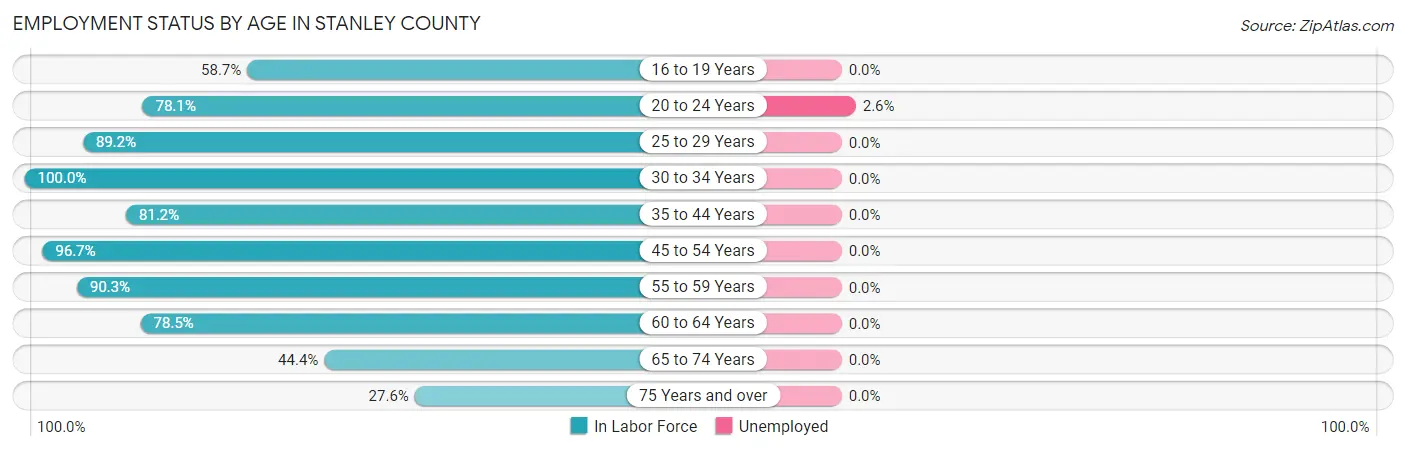 Employment Status by Age in Stanley County