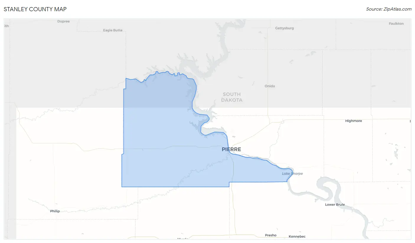 Stanley County Map
