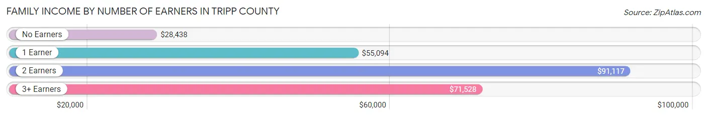 Family Income by Number of Earners in Tripp County