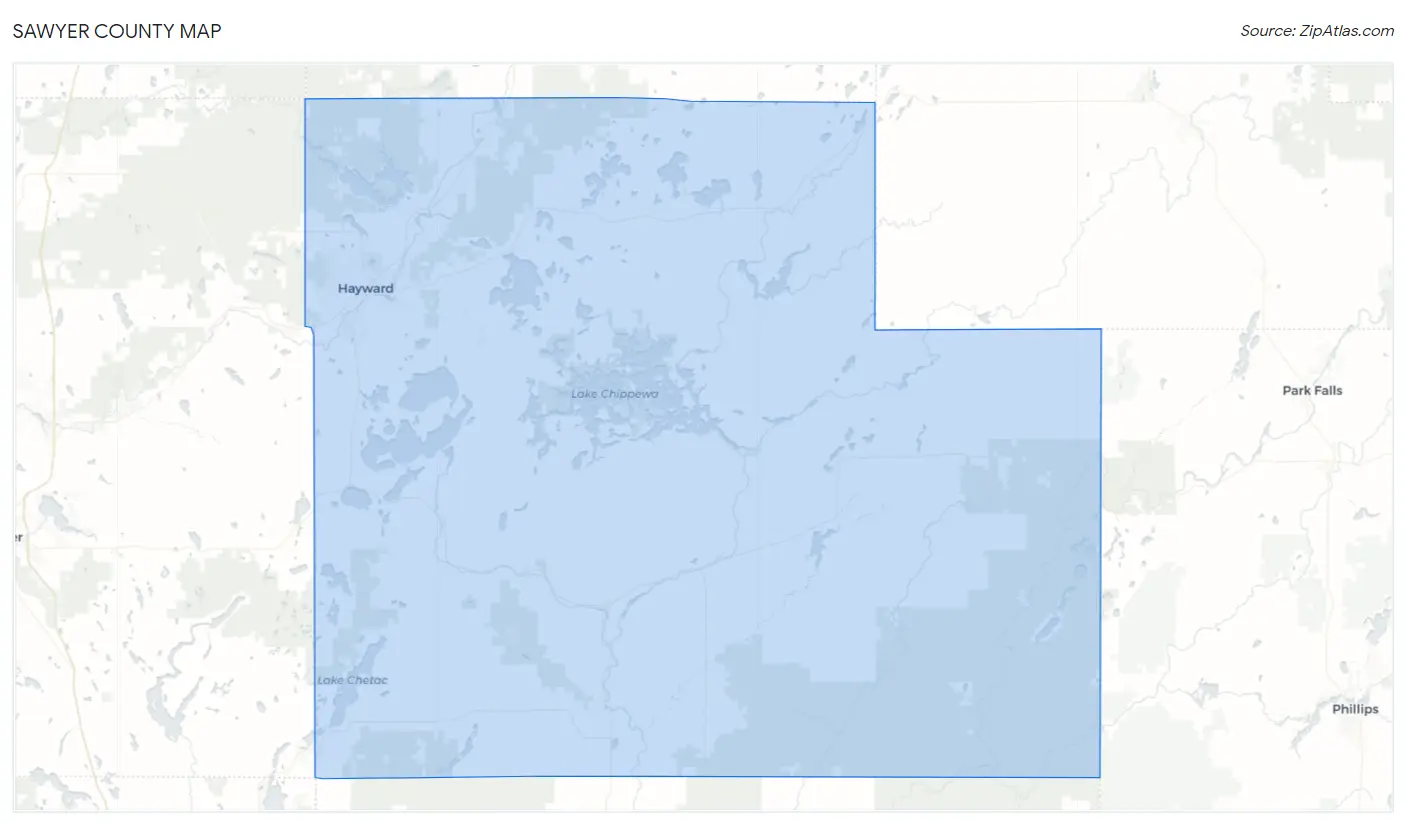 Sawyer County Map