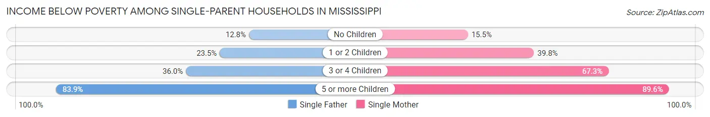 Income Below Poverty Among Single-Parent Households in Mississippi