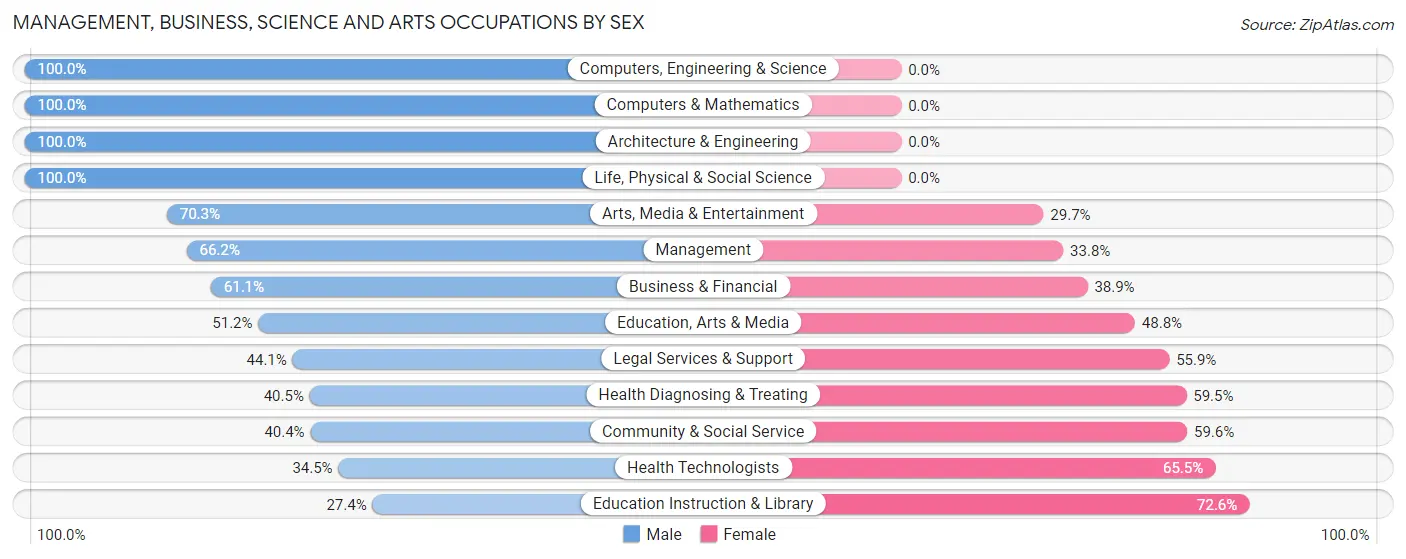 Management, Business, Science and Arts Occupations by Sex in Zip Code 00717