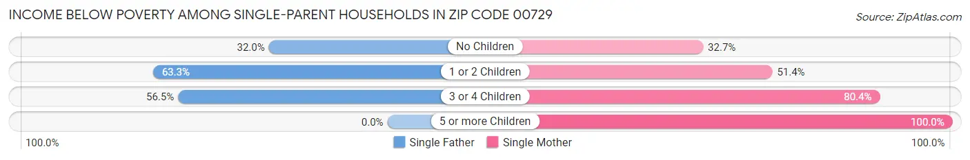 Income Below Poverty Among Single-Parent Households in Zip Code 00729
