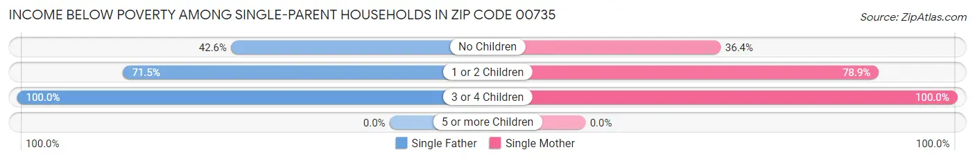 Income Below Poverty Among Single-Parent Households in Zip Code 00735