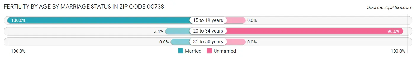 Female Fertility by Age by Marriage Status in Zip Code 00738