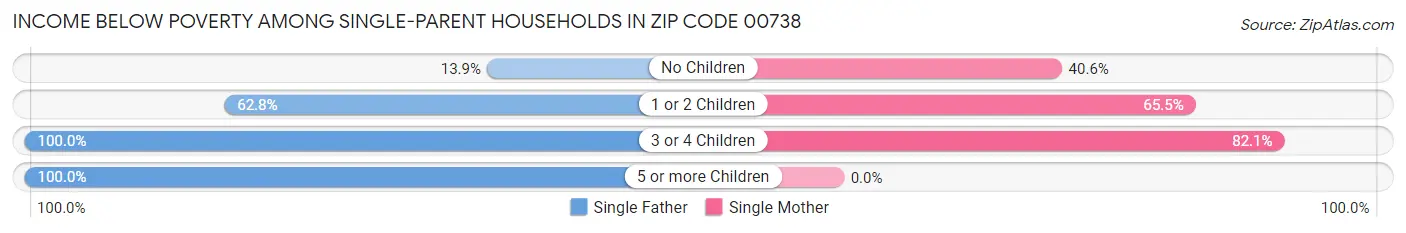 Income Below Poverty Among Single-Parent Households in Zip Code 00738