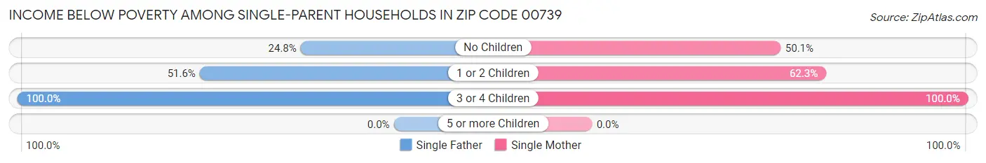 Income Below Poverty Among Single-Parent Households in Zip Code 00739