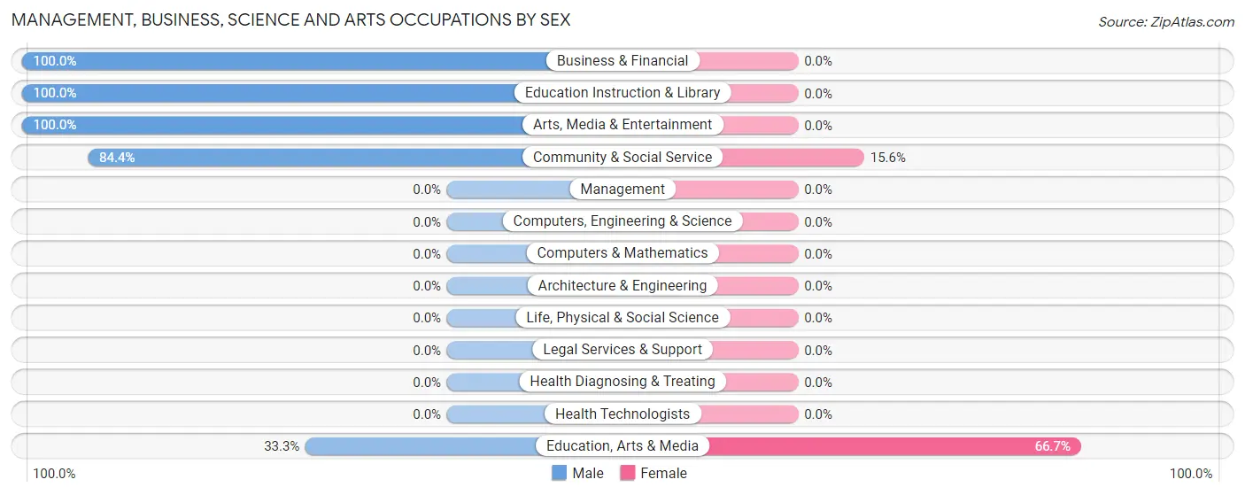 Management, Business, Science and Arts Occupations by Sex in Zip Code 00740