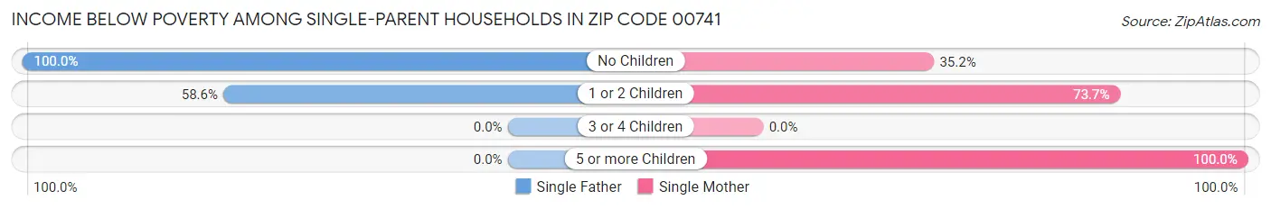 Income Below Poverty Among Single-Parent Households in Zip Code 00741