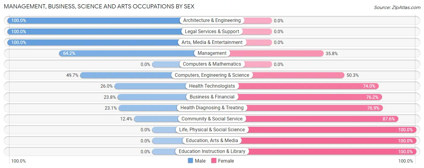 Management, Business, Science and Arts Occupations by Sex in Zip Code 00783