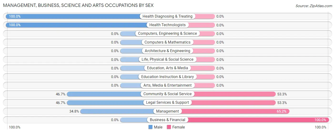 Management, Business, Science and Arts Occupations by Sex in Zip Code 00906