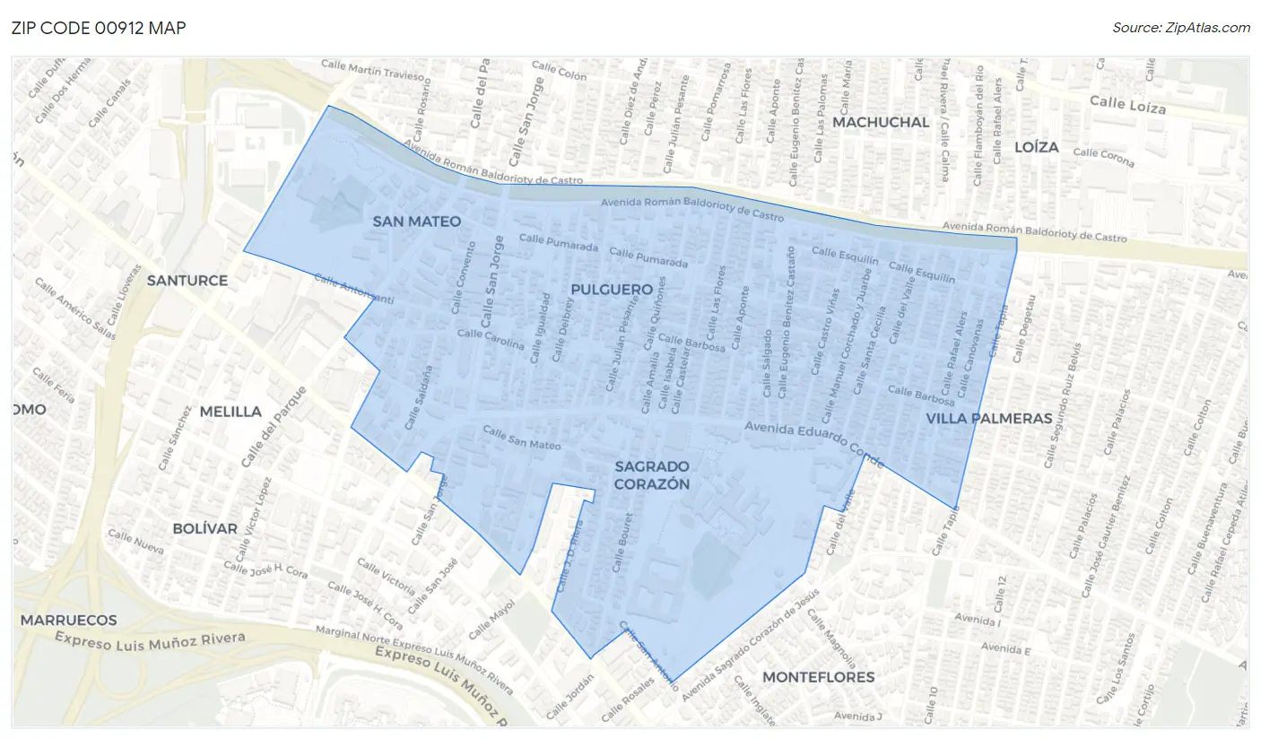 Zip Code 00912 Map