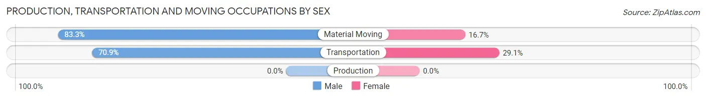 Production, Transportation and Moving Occupations by Sex in Zip Code 00913