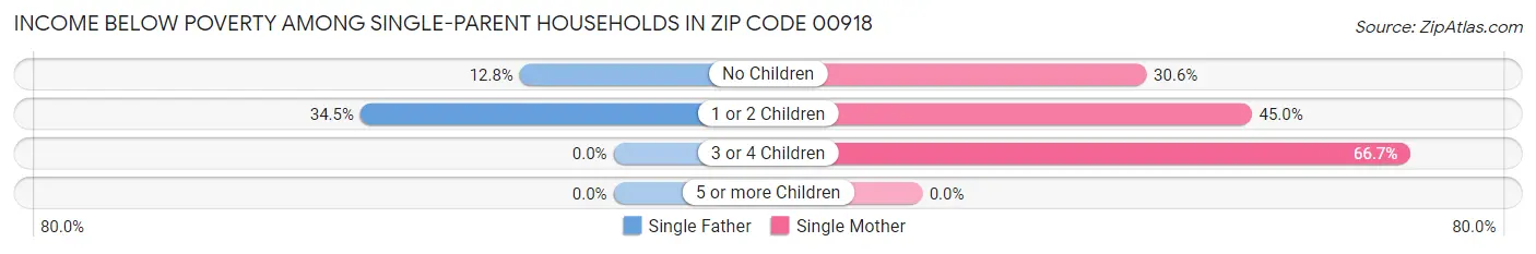 Income Below Poverty Among Single-Parent Households in Zip Code 00918