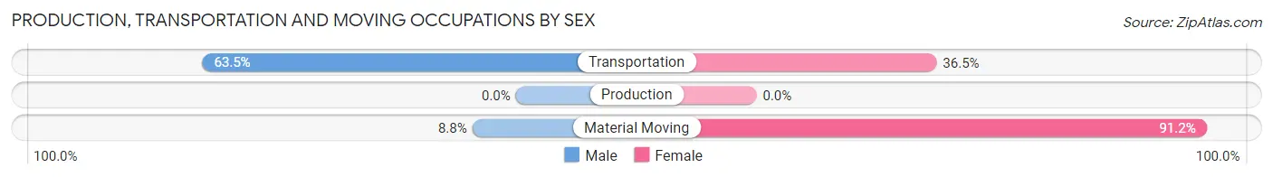 Production, Transportation and Moving Occupations by Sex in Zip Code 00918