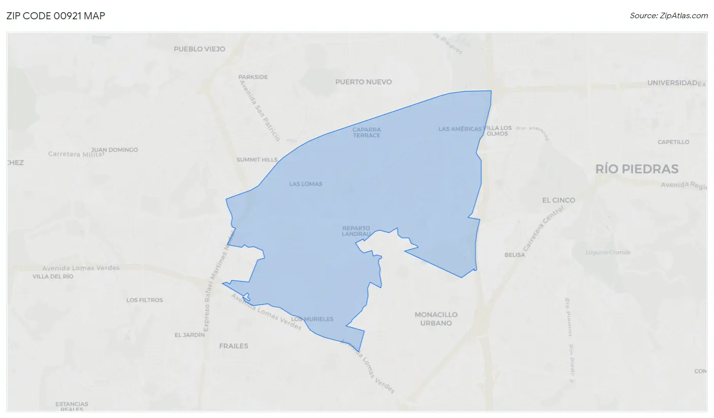 Zip Code 00921 Map