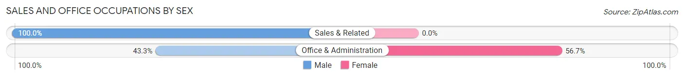 Sales and Office Occupations by Sex in Zip Code 00951