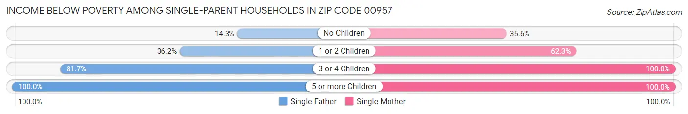 Income Below Poverty Among Single-Parent Households in Zip Code 00957
