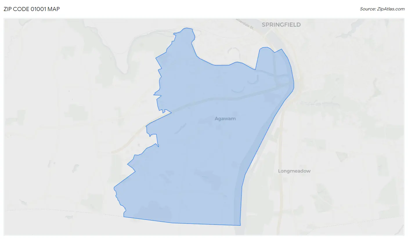 Zip Code 01001 Map