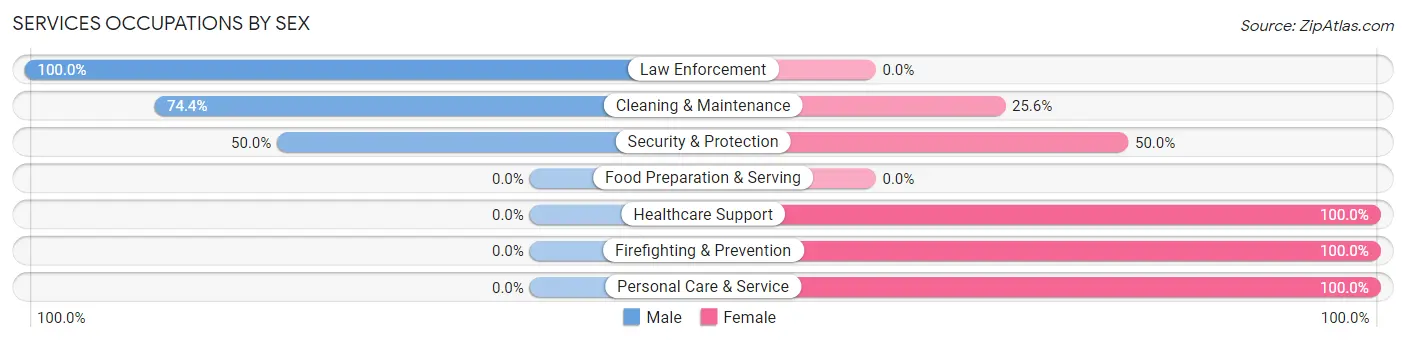 Services Occupations by Sex in Zip Code 01011