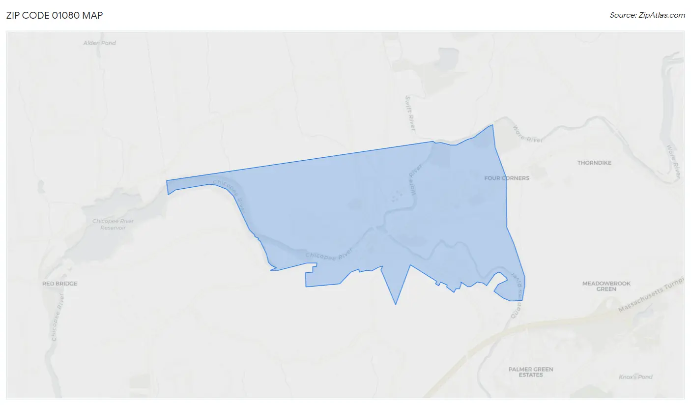 Zip Code 01080 Map