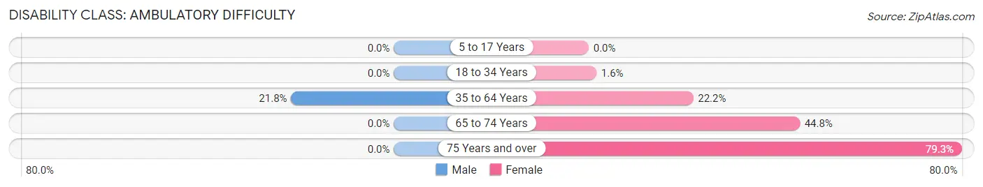 Disability in Zip Code 01103: <span>Ambulatory Difficulty</span>