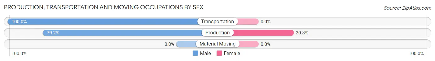 Production, Transportation and Moving Occupations by Sex in Zip Code 01128