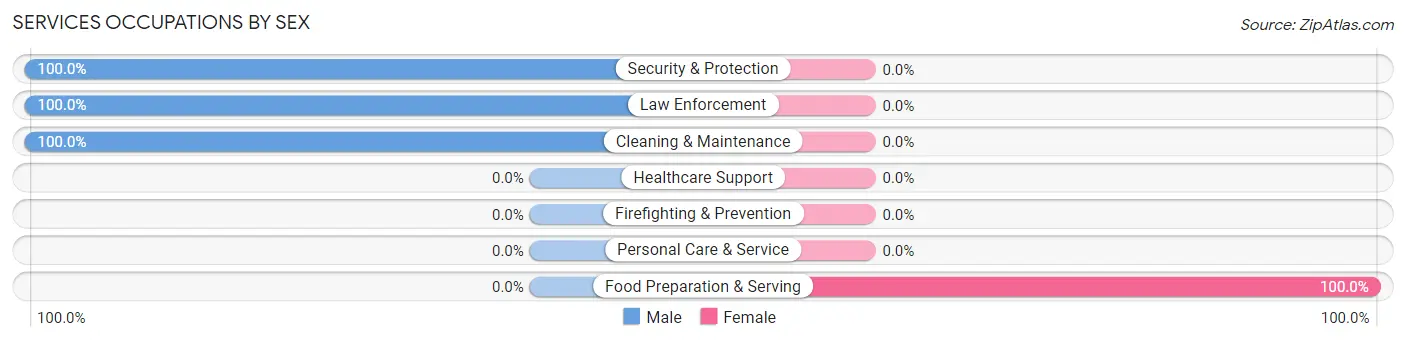 Services Occupations by Sex in Zip Code 01222