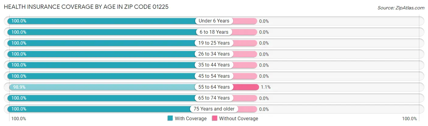 Health Insurance Coverage by Age in Zip Code 01225