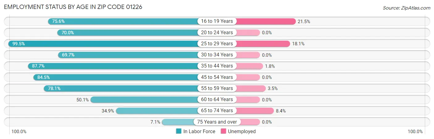 Employment Status by Age in Zip Code 01226