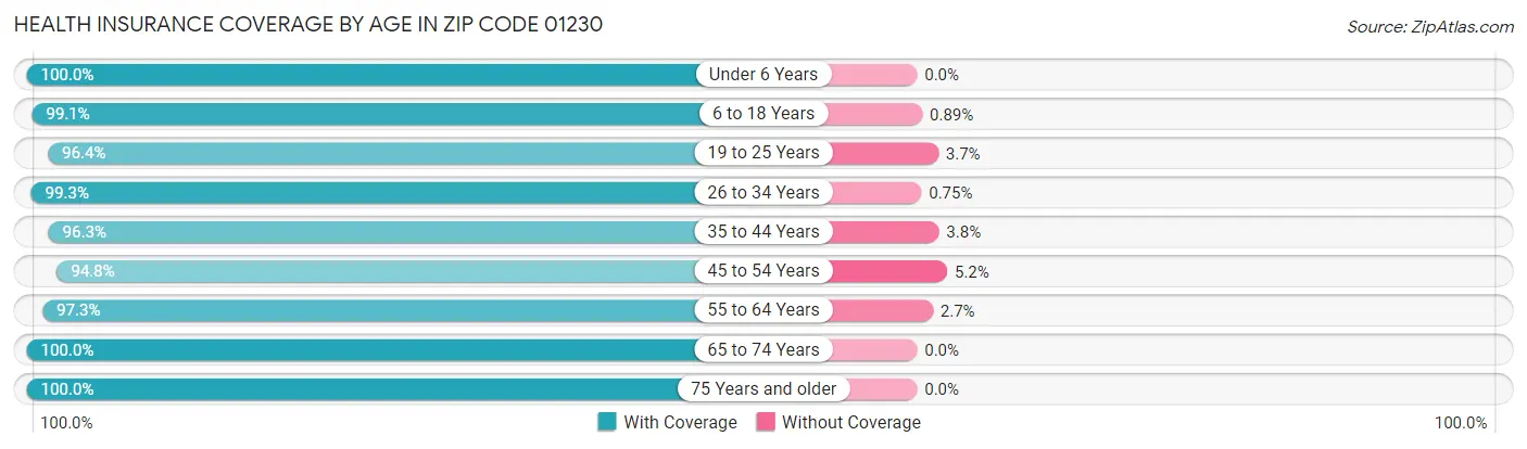 Health Insurance Coverage by Age in Zip Code 01230