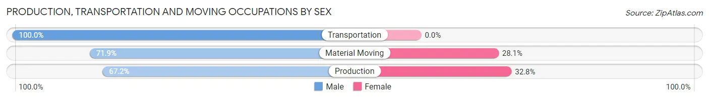 Production, Transportation and Moving Occupations by Sex in Zip Code 01238