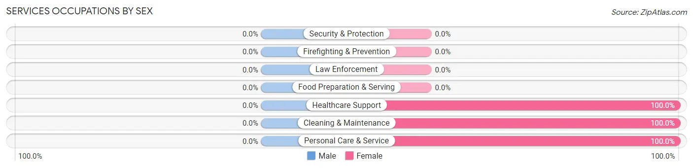 Services Occupations by Sex in Zip Code 01258