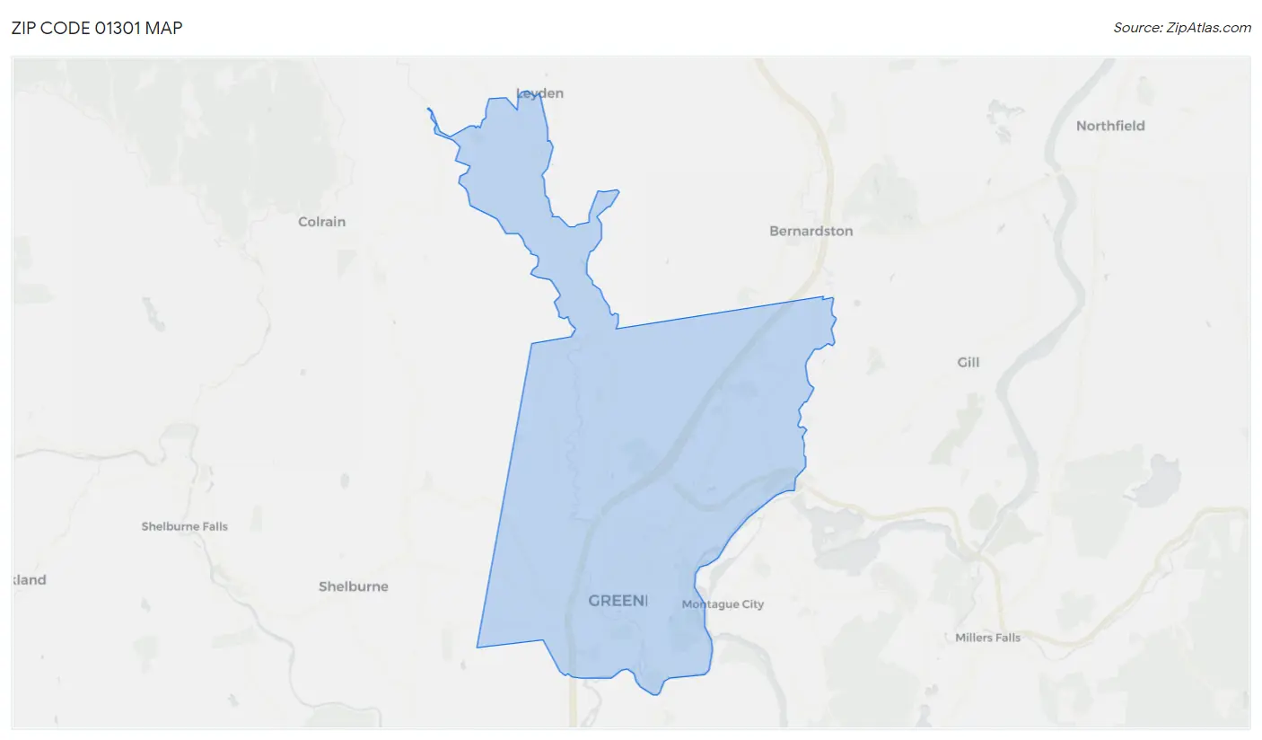 Zip Code 01301 Map