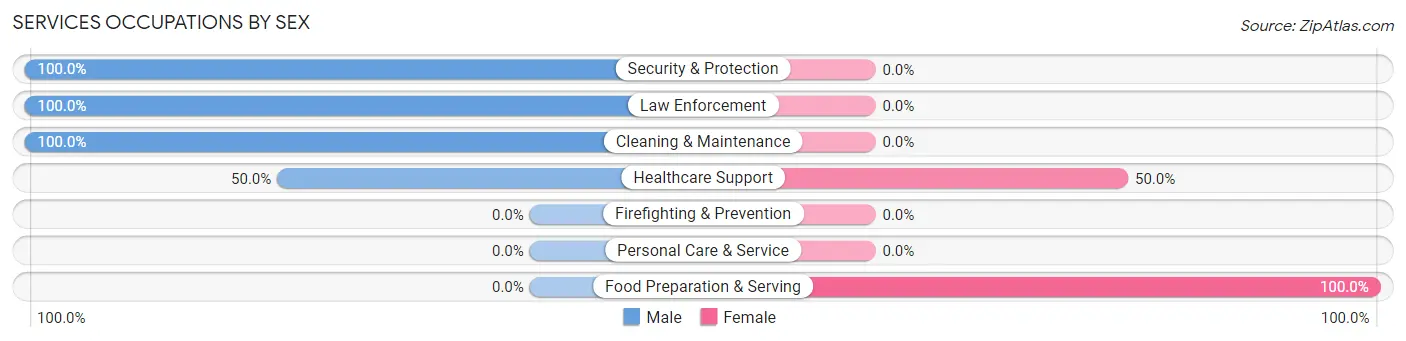 Services Occupations by Sex in Zip Code 01346
