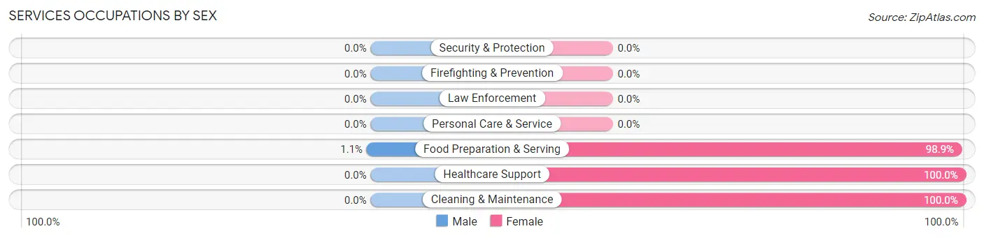 Services Occupations by Sex in Zip Code 01537