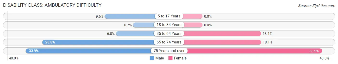 Disability in Zip Code 01607: <span>Ambulatory Difficulty</span>