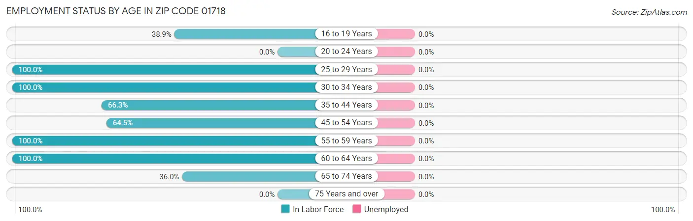 Employment Status by Age in Zip Code 01718